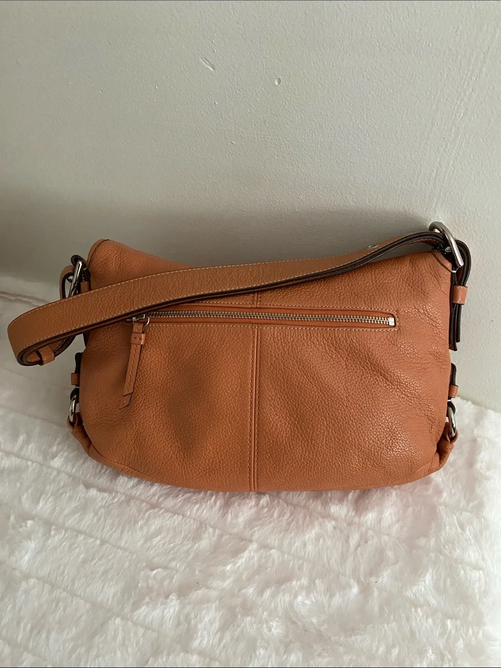 Coach Legacy Pebbled Leather Flap Convertible Shoulder Bag In Camel - Picture 8 of 17